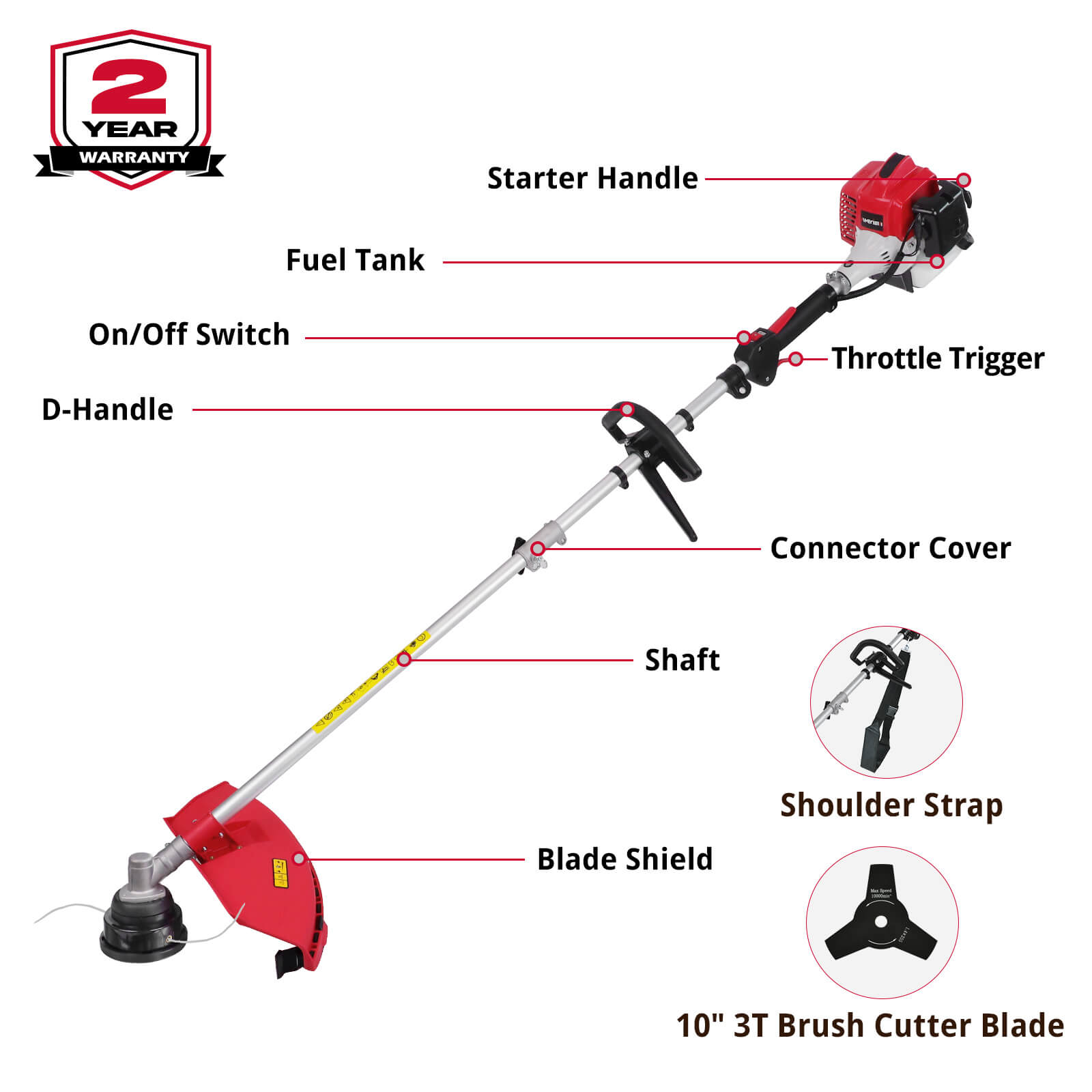 amerisun-string-trimmer-am4532-coupe-bordures-thermique-40-cm-25-4cc image 3